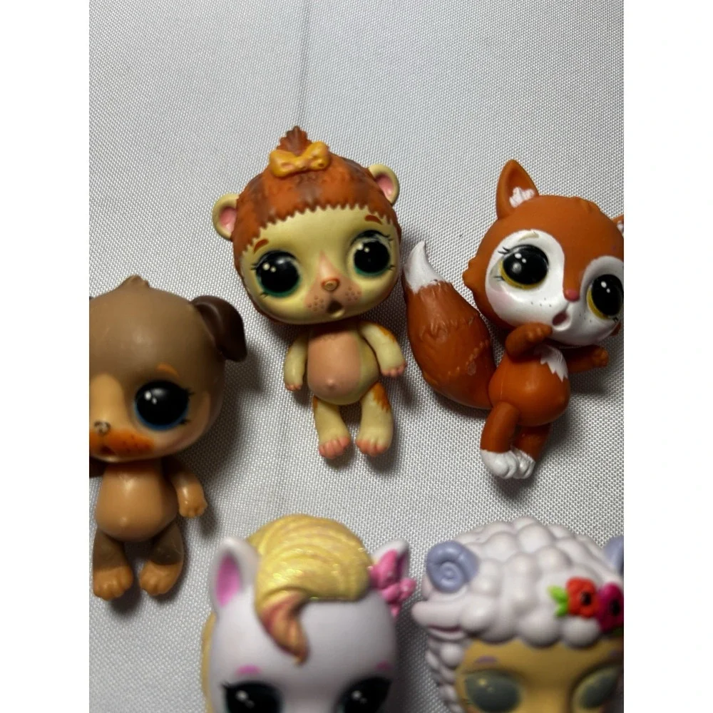 Lot Of 7 Poopsie Sparkly Critters -Dog, Raccoon, Fox, Horse, Sheep